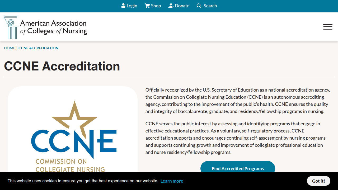 The Commission on Collegiate Nursing Education (CCNE) website is a key resource for verifying program accreditation, ensuring quality education standards.