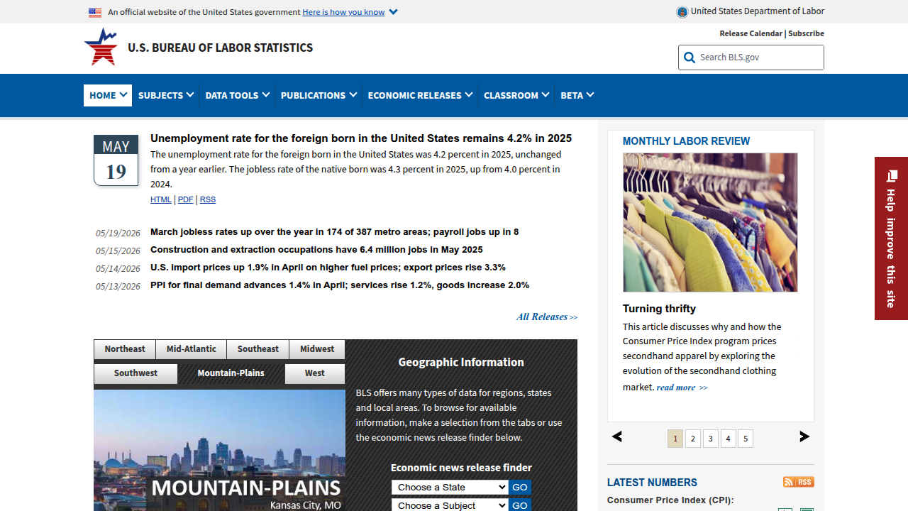The official website of the U.S. Bureau of Labor Statistics, a reliable source for occupational outlook and wage data for various careers.