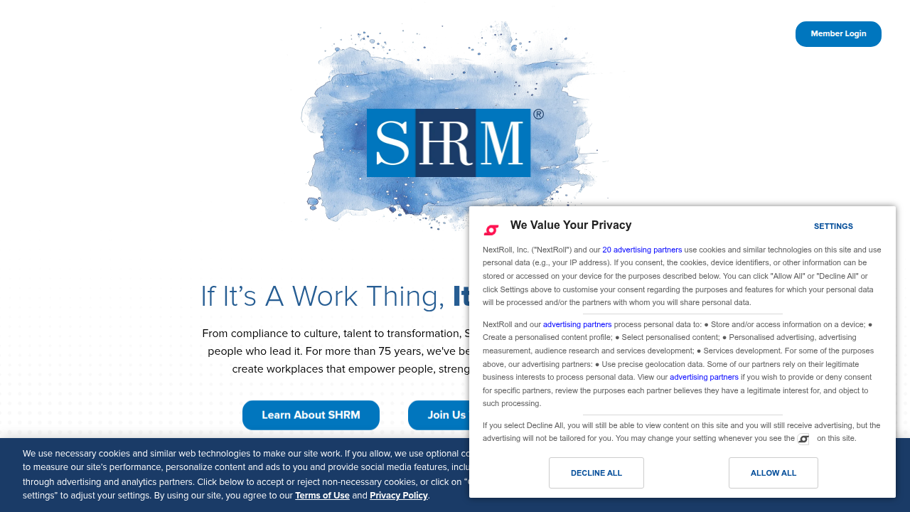 The official website of SHRM, a prominent professional organization providing resources, certifications, and networking opportunities for HR professionals.