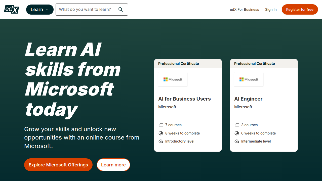 EdX offers professionally recognized certificates that can significantly boost your career impact in the job market.