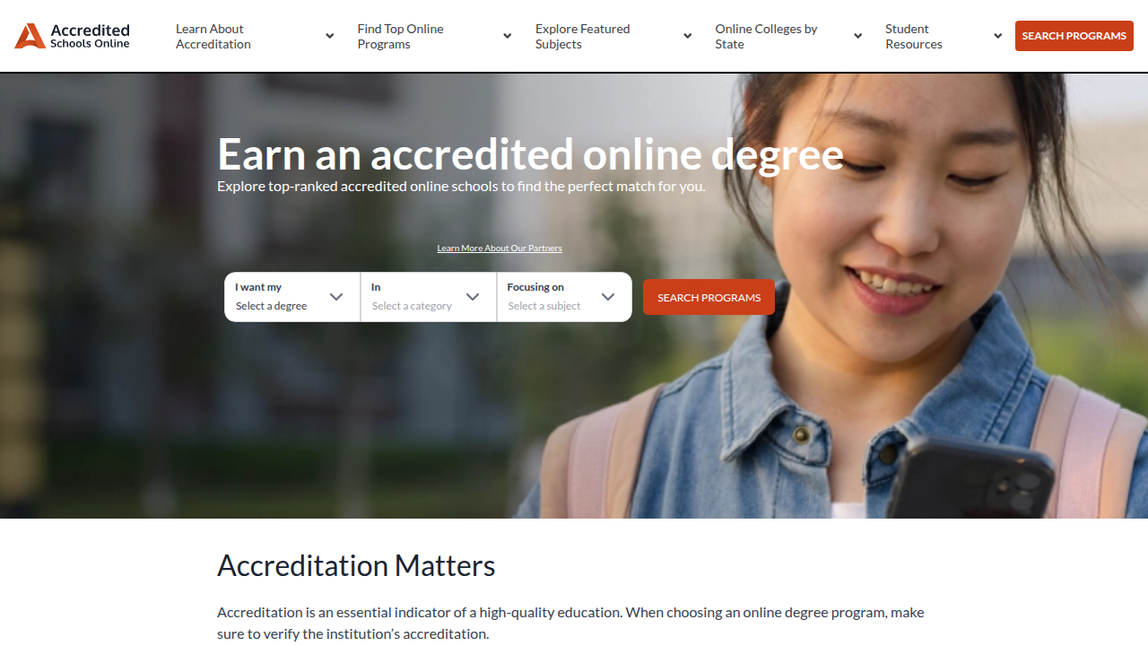 Consult directories like Accredited Schools Online to find reputable, accredited online colleges and degree programs.