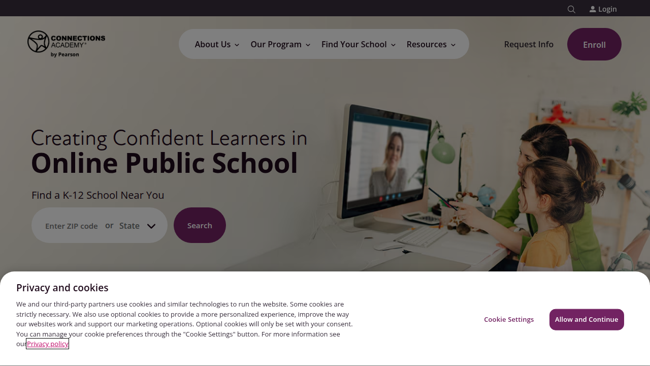 Discover Connections Academy, an accredited online public school providing K-12 education across various states.