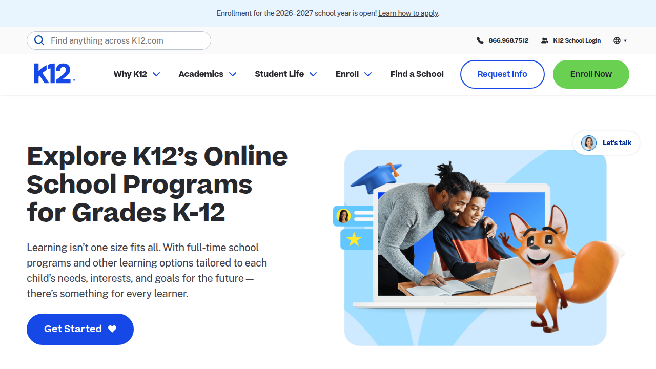 K12 offers a diverse curriculum, including AP and honors courses, to prepare students for college-level work.