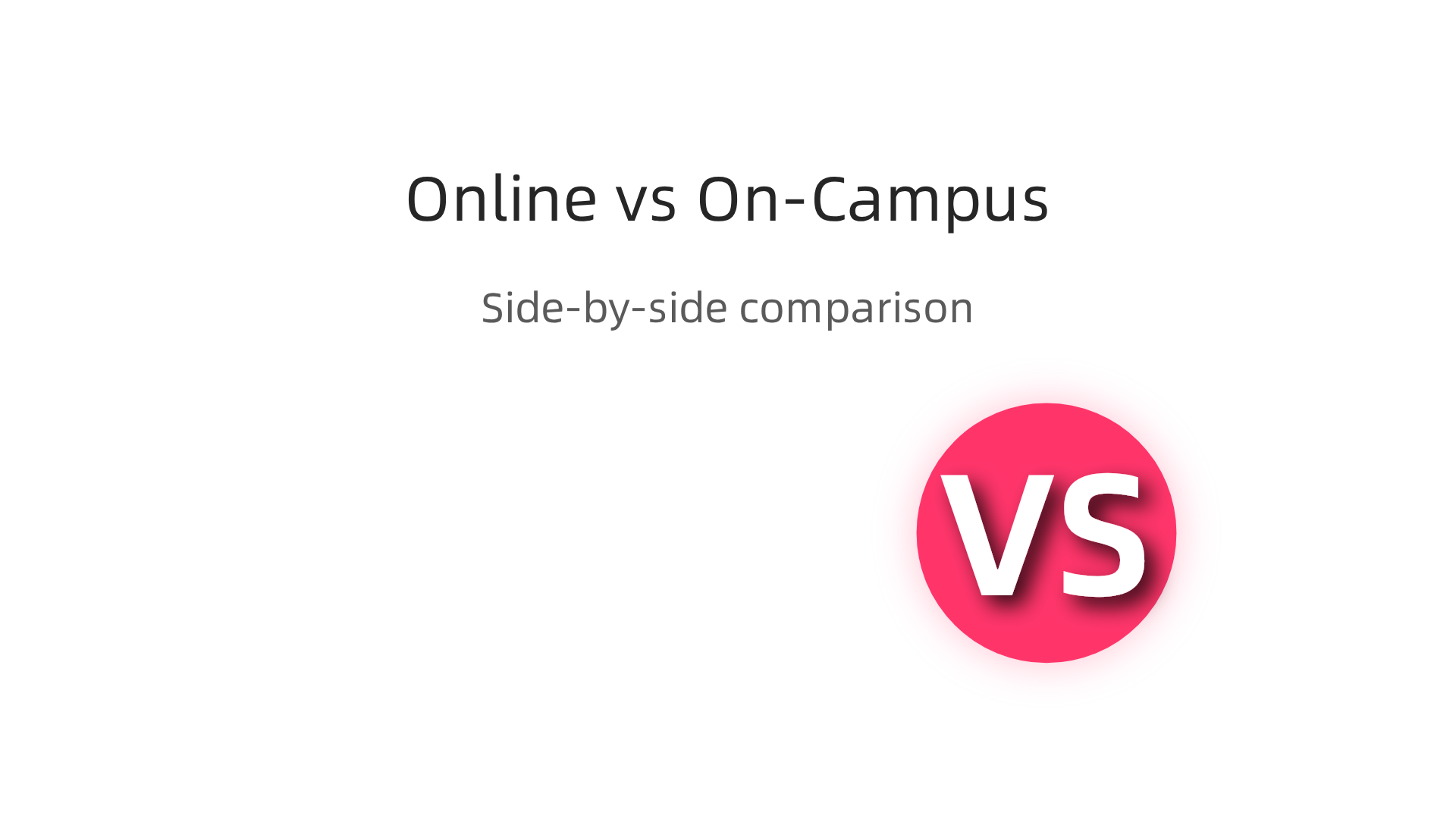 A side-by-side comparison illustrating key differences between online and on-campus associate degree programs.