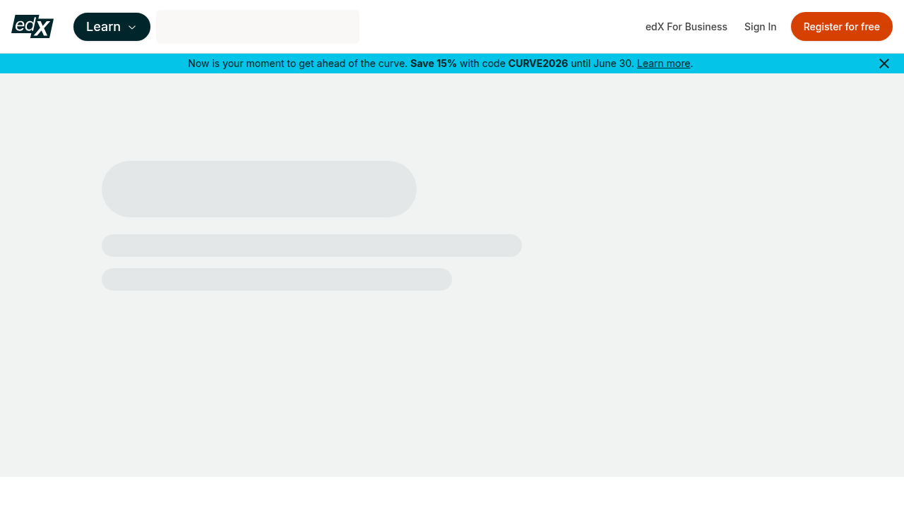Screenshot of the edX homepage, an online learning platform founded by Harvard and MIT.